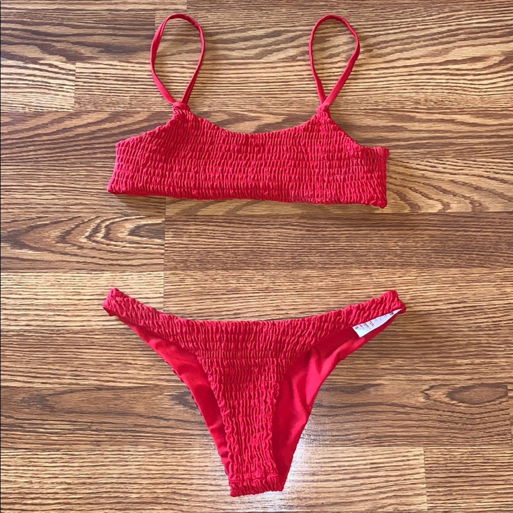 Red smocked bikini from Zaful